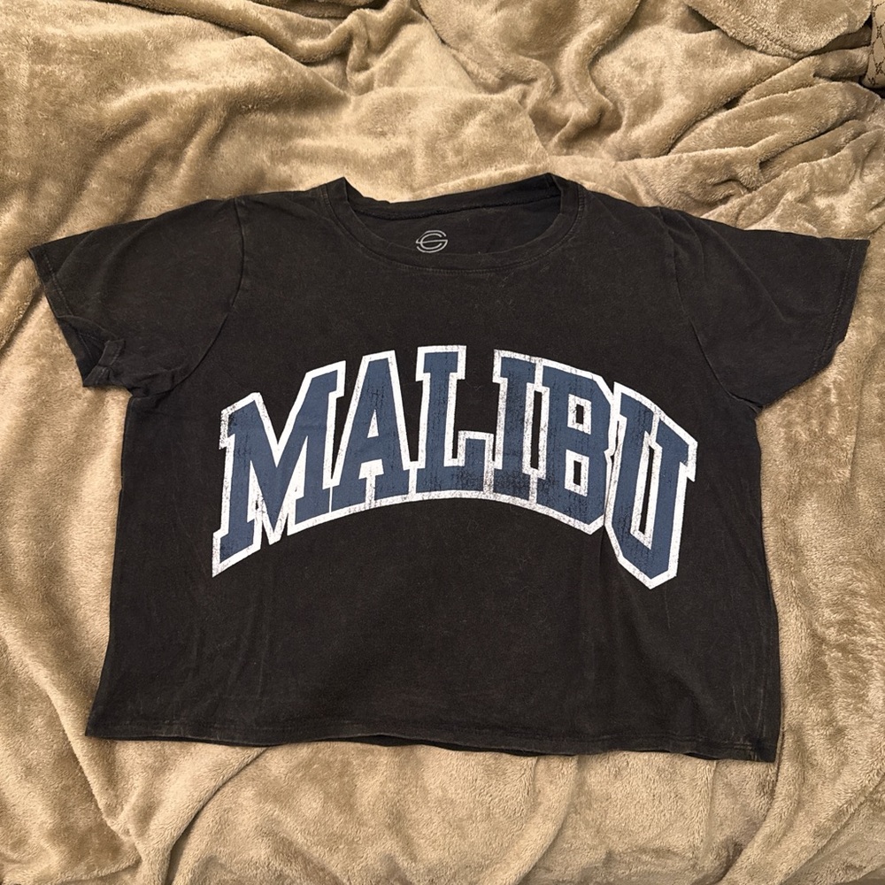 Black Malibu cropped T-Shirt